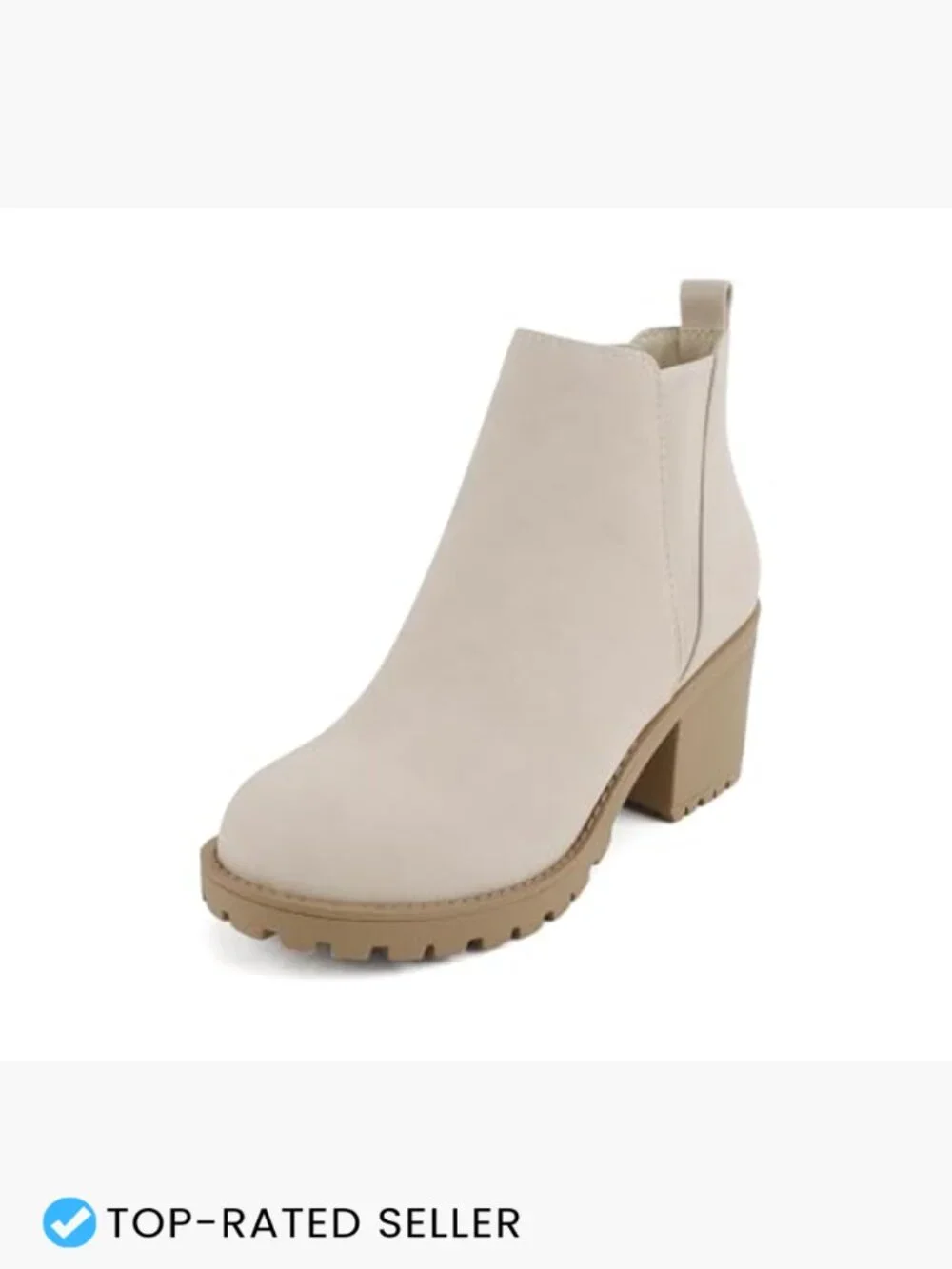 Lug Sole Mid Heel Chelsea Ankle Booties Double Elastic Gore Casual